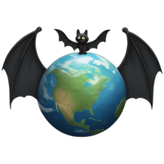flat earth with bat wings emoji