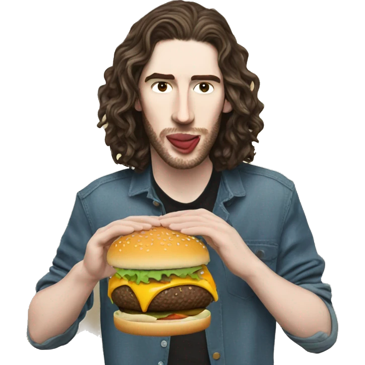 Hozier eating a burger emoji