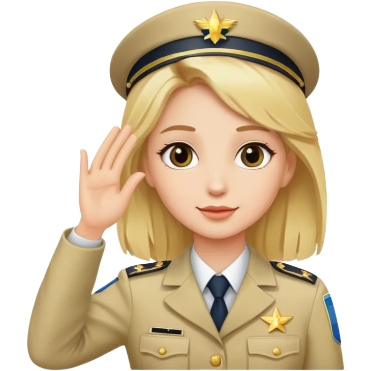 Girl nazi with blond hair saluting  emoji