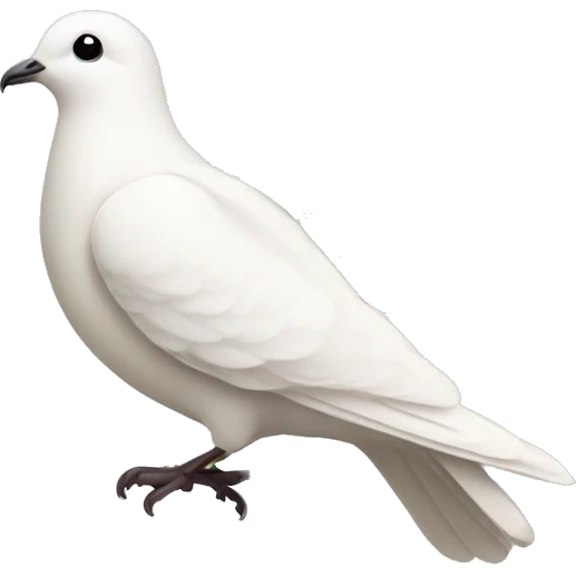 A white dove with an olive branch emoji