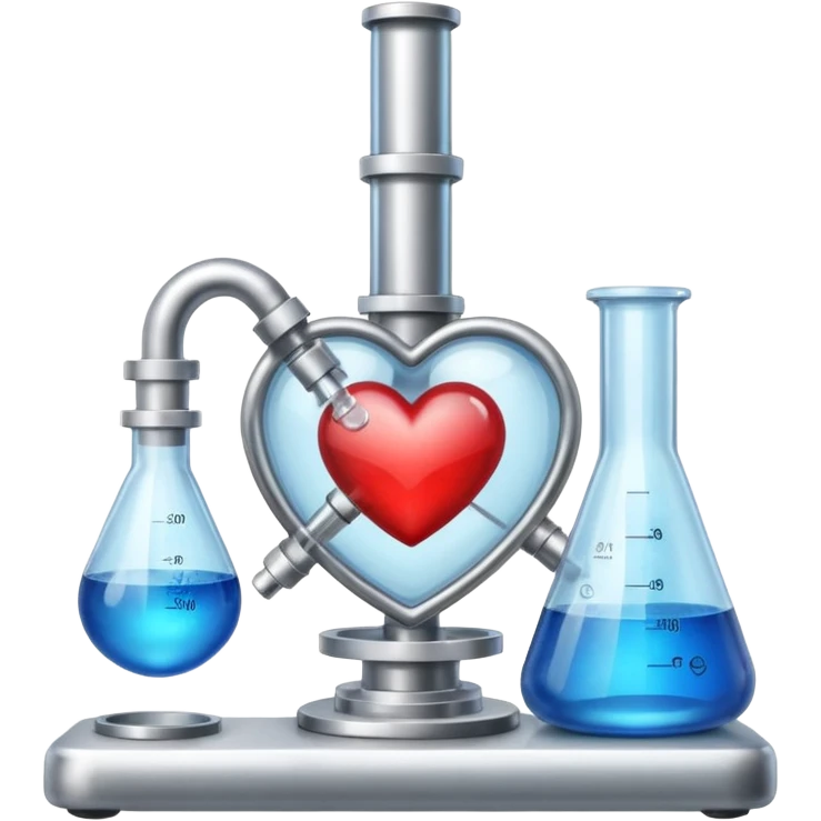 Heart emoji with things of laboratory  emoji