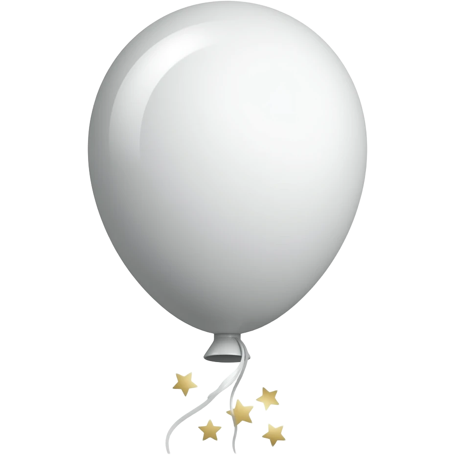 White balloon with 5 little stars under the cord on different places emoji