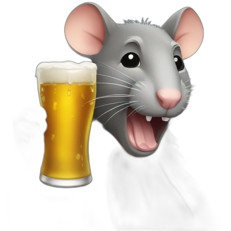 rat drinking beer emoji