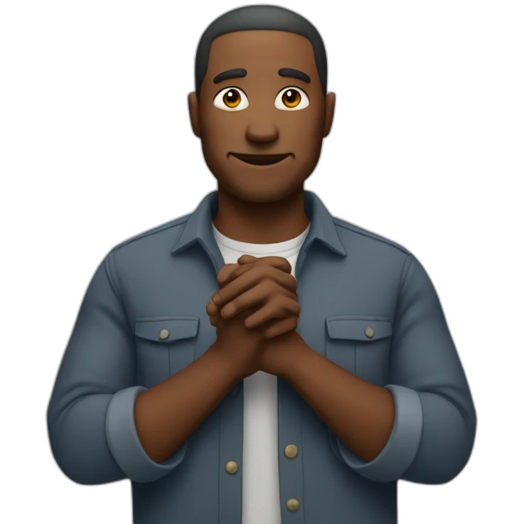 man with hands in a x emoji