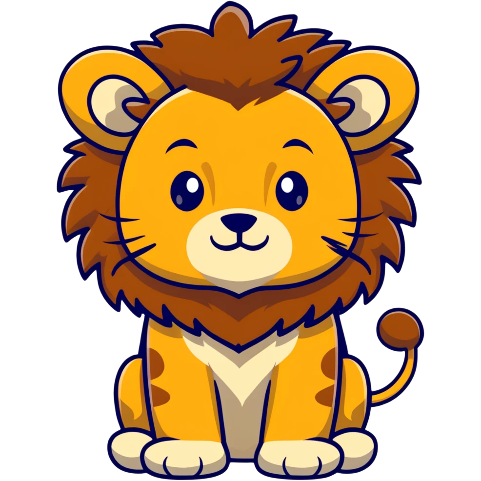 baby lion with fluffy mane emoji