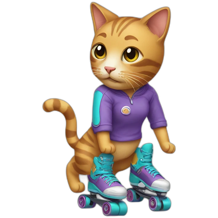 Cat wearing roller blades emoji