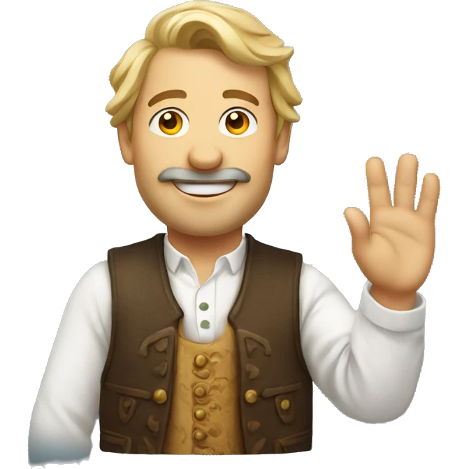 Waving Bavarian man emoji