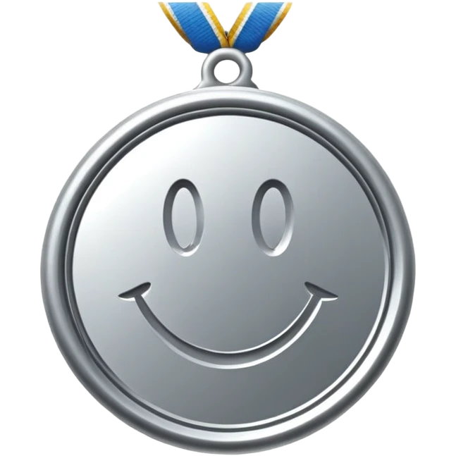 Een eenvoudige, grijze medaille  emoji
