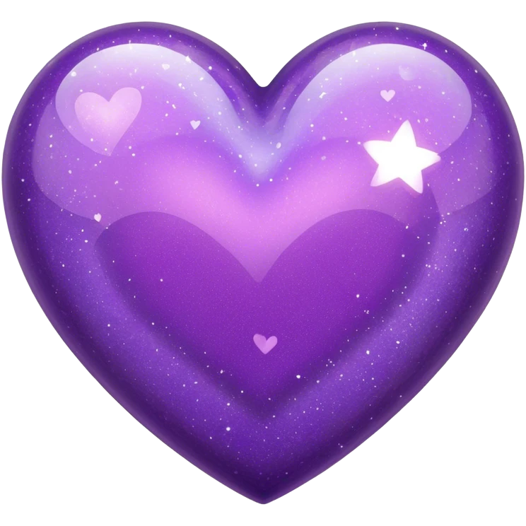 Glitter glass Purple Heart emoji