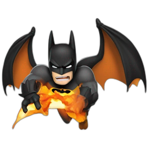 batman flying on a charizard emoji