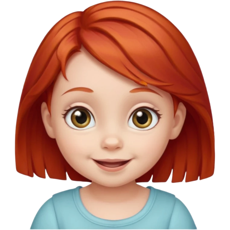 red hair baby girl big eyes emoji
