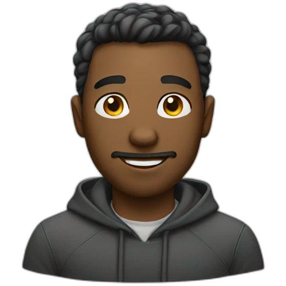 Man poses  emoji