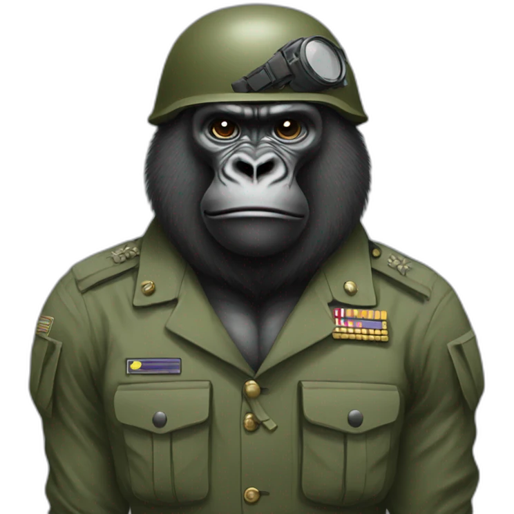 Gorilla in military form emoji