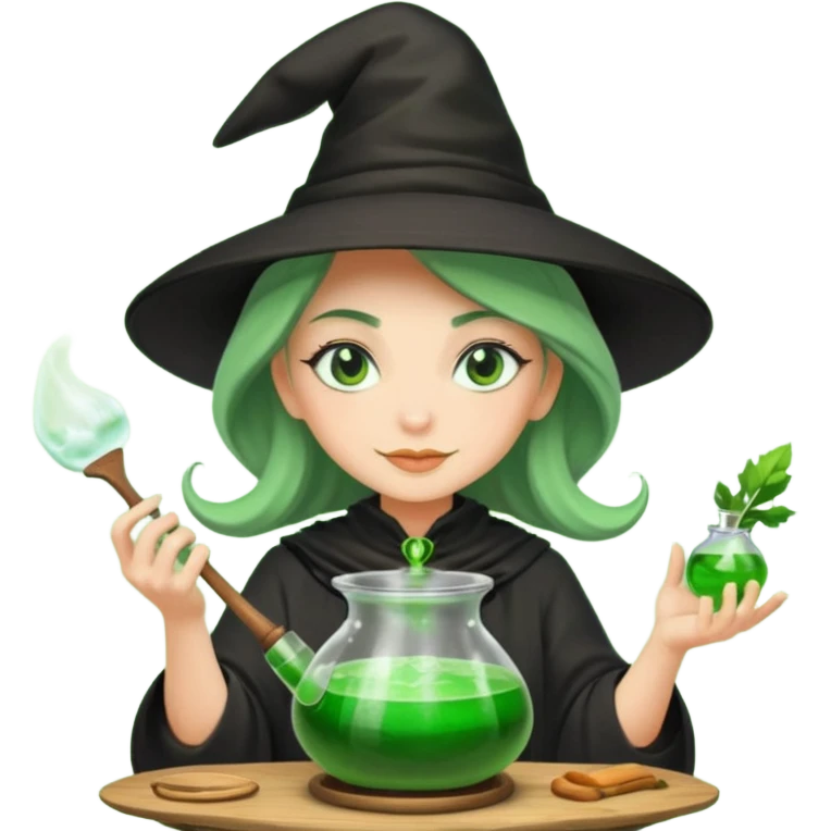 green witch cooking potion emoji
