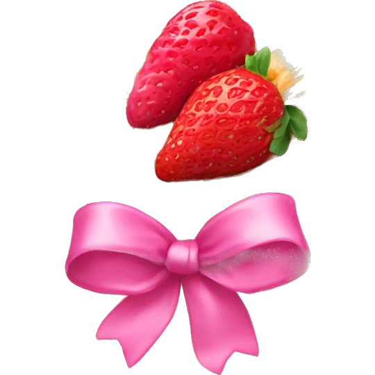 Croissant with strawberry filling, and on top there is a pink ribbon emoji