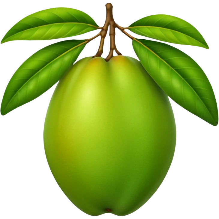 A green mango with leaves emoji