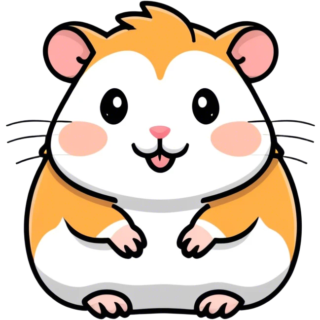 Hamster with lashes and big lips emoji