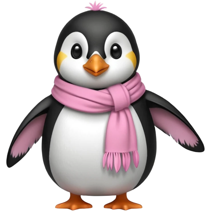 penguin with pink scarf  emoji