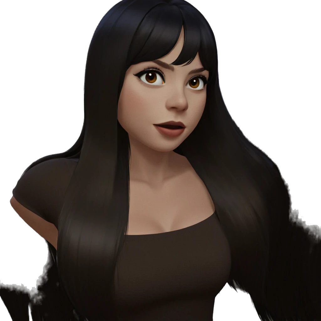 girl with long black hair emoji