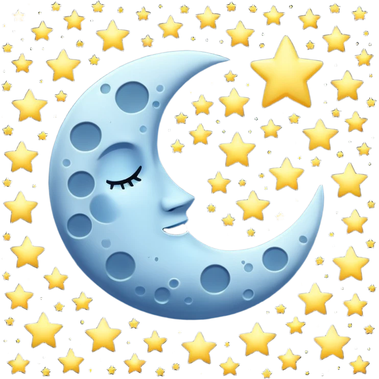 
esta noche solo las lula y estrellas sin fondo emoji