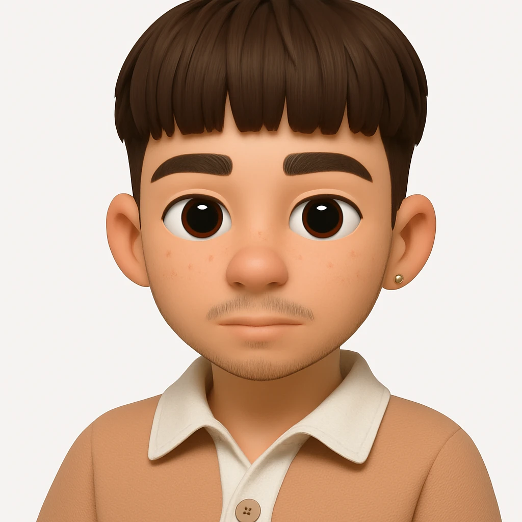 this image in 3d-emoji style, with a slimmer face emoji
