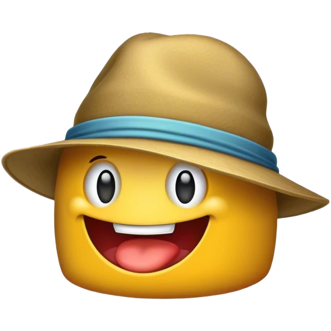 A mimic with a hat emoji