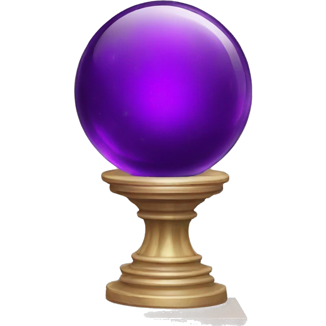 purple glass crystal ball on a pedestal emoji