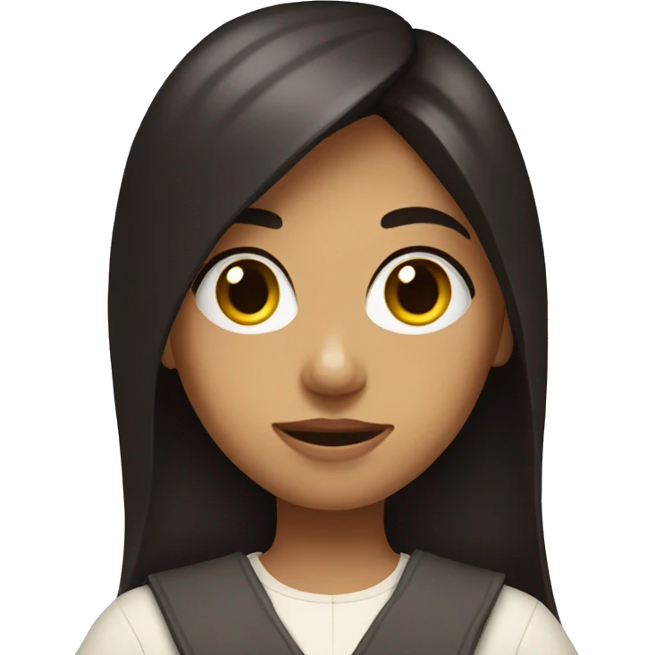A girl with dark hair and a bible in her hands emoji