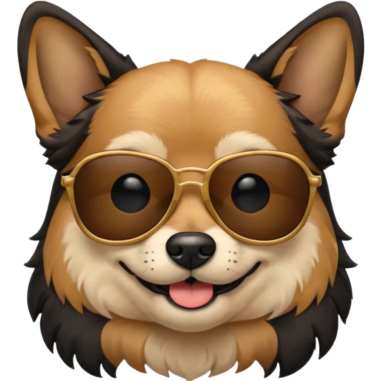 Dog york with sunglasses emoji
