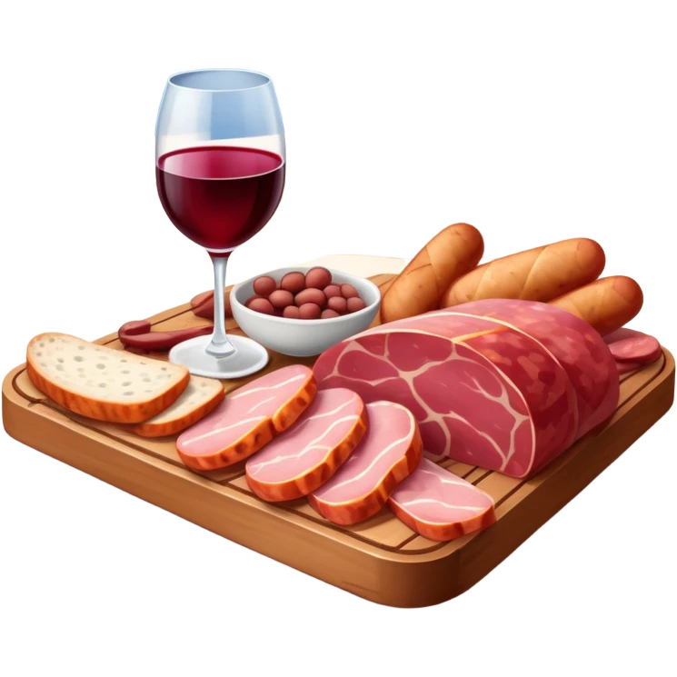 SPAM charcuterie AND wine on a patio of a french hotel painting  emoji