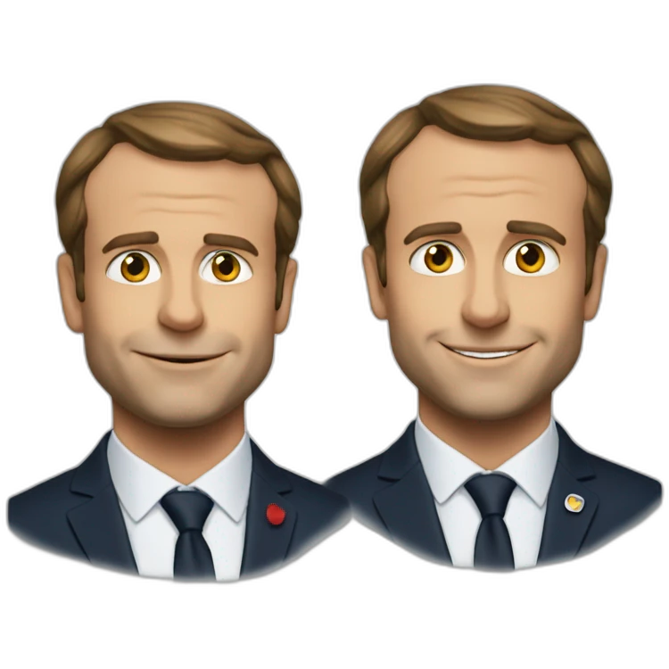 Macron qui fait un bisous emoji