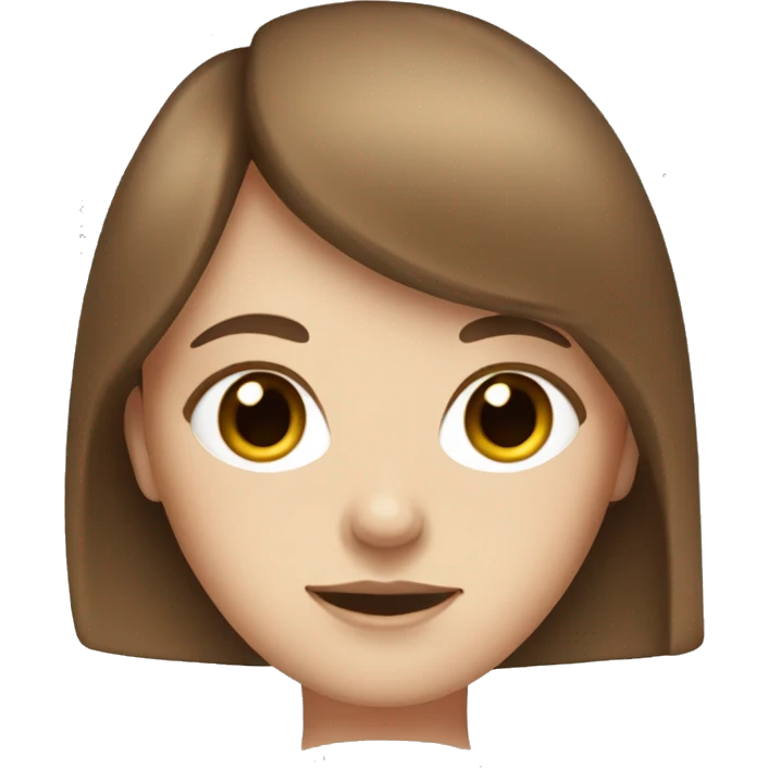 White girl with brown hair, bangs, and freckles emoji