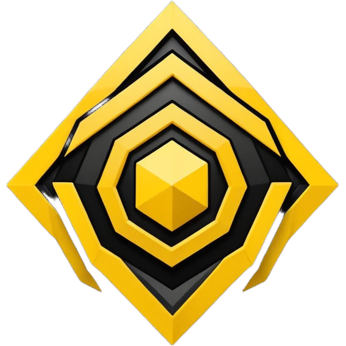 Logo team esport black and yellow emoji