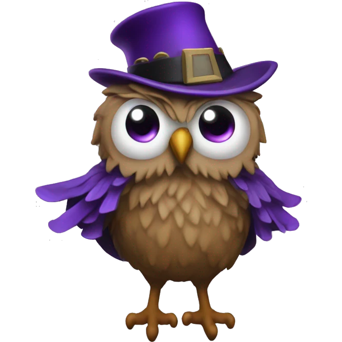 magician wizzard owl violet wizzard hat emoji