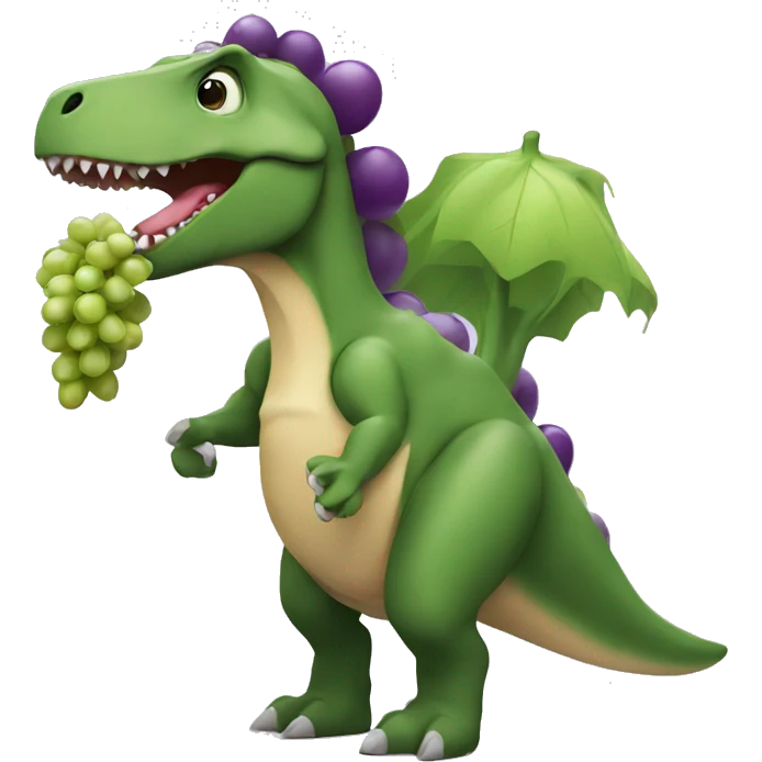 dinosaur eating grapes emoji