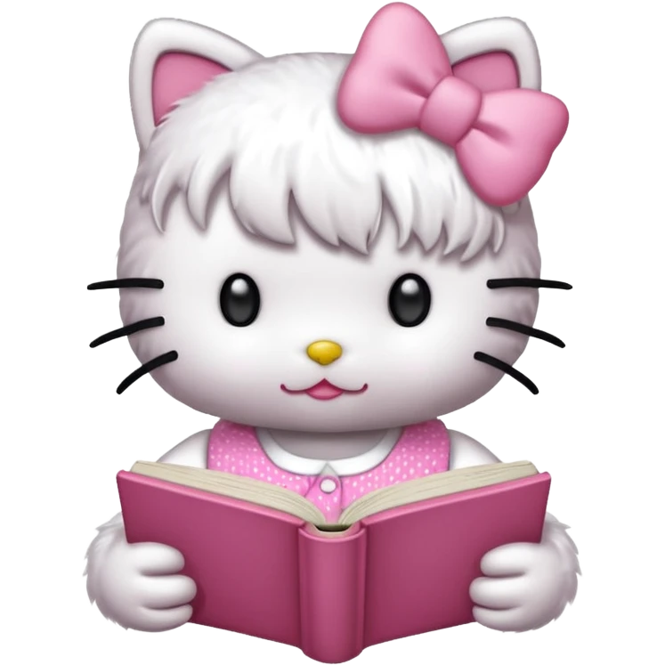 Hello kitty reading book emoji