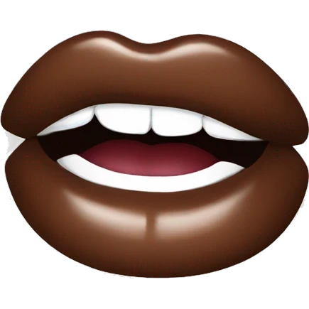 Lip gloss stick brown emoji