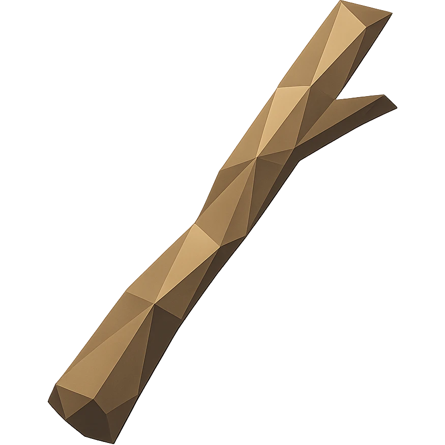 polygonal low-poly stick with geometric shapes emoji