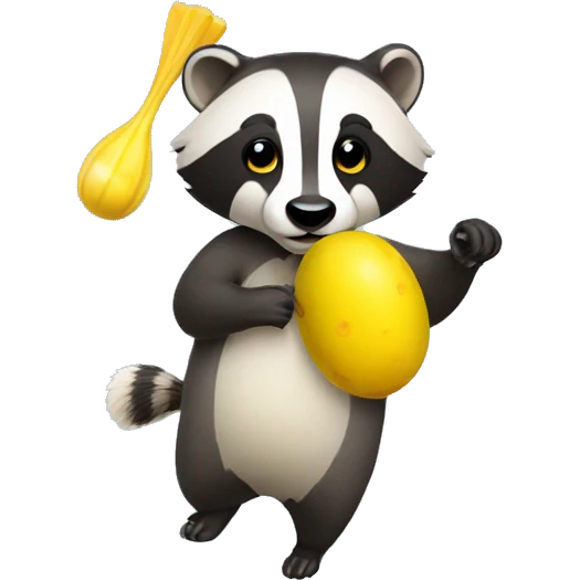 badger with yellow maracas emoji