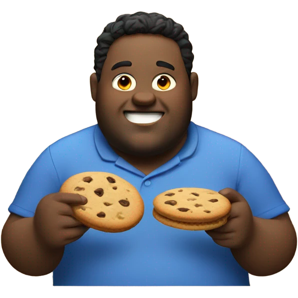 Fat guy eating cookie emoji