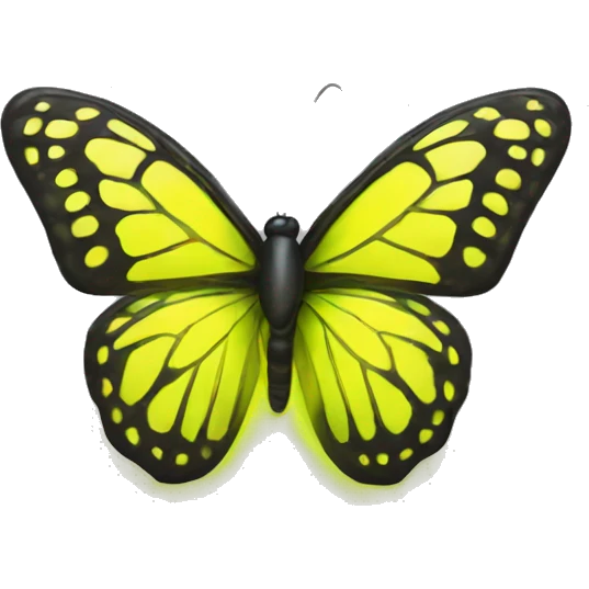 Neon yellow butterfly emoji
