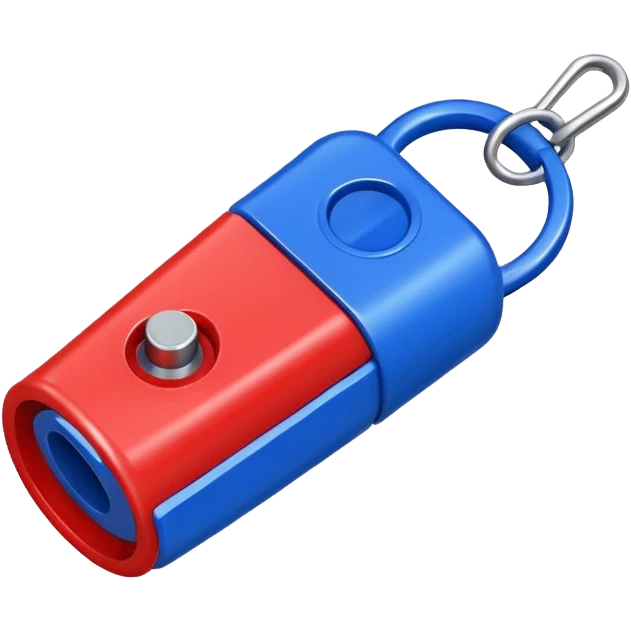 whistle in blue (#00A3E0) and red (#F9423A)  emoji