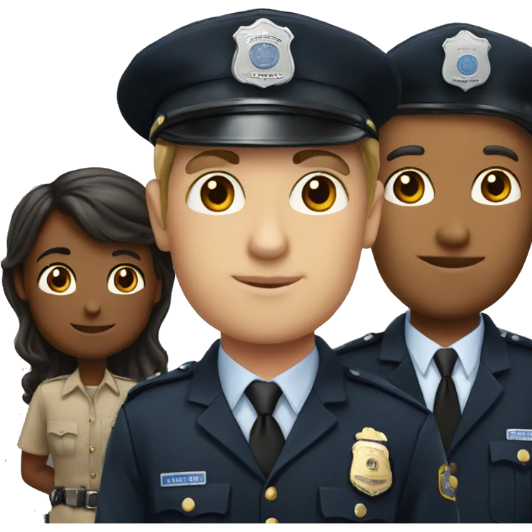 a tall boy is police man and short girl advocate emoji