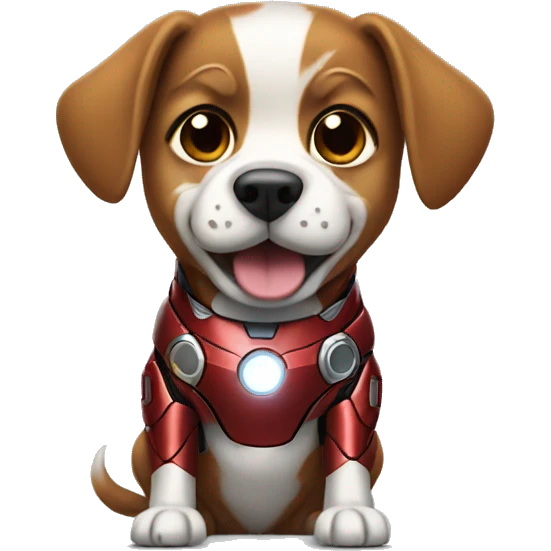 Dog wearing iron man suit emoji