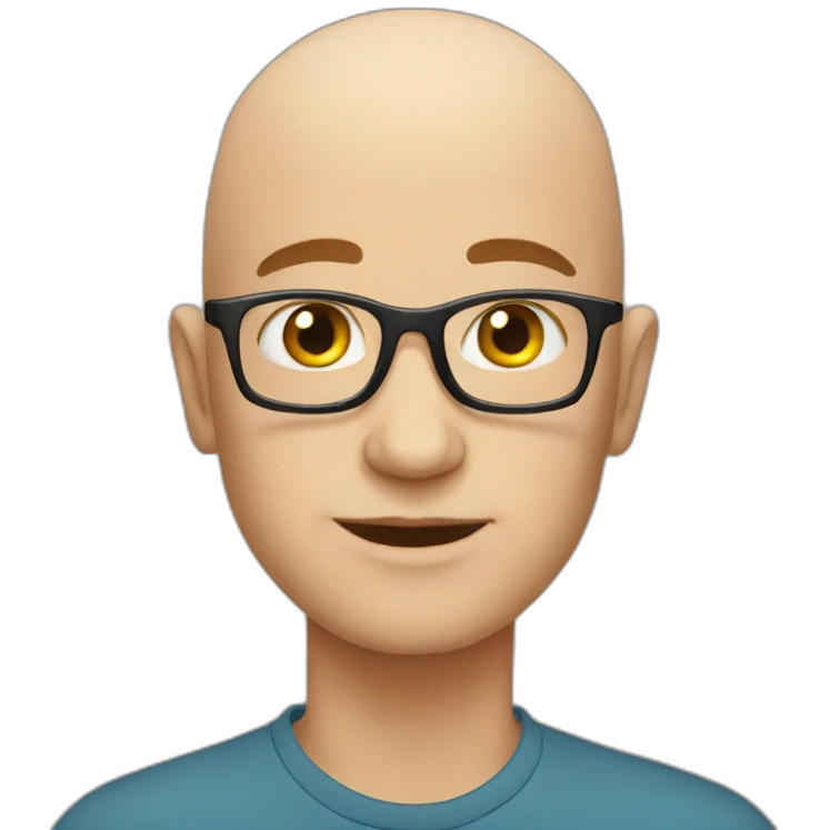 bald man in circle emoji