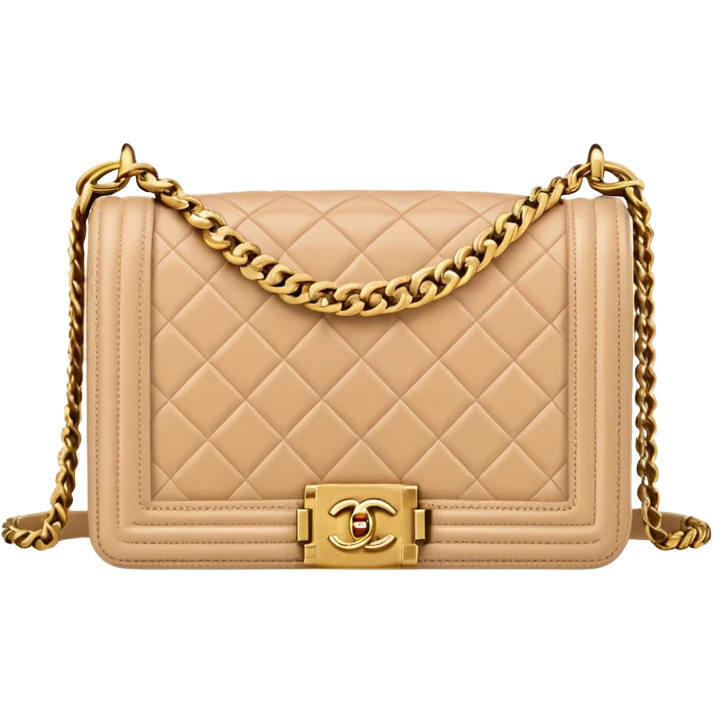 chanel le boy beige color bag emoji