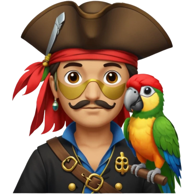 pirate and parrot emoji