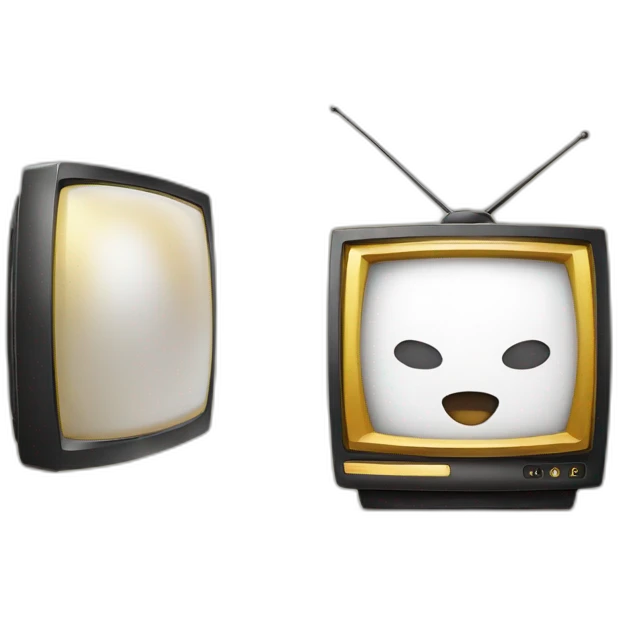 Una plataforma de marketing digital un televisor con la imagen de sistema dorado  emoji