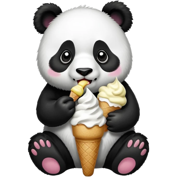 Panda eating ice cream emoji
