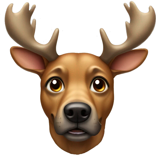 Dog with a moose's head emoji